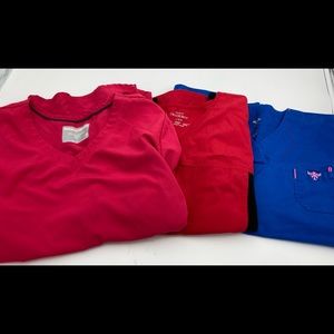 3 womens scrub tops
